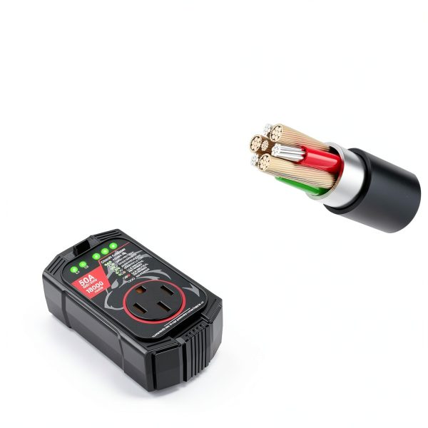 Vehiker 50Amp RV Surge Protector Waterproof Orange-2