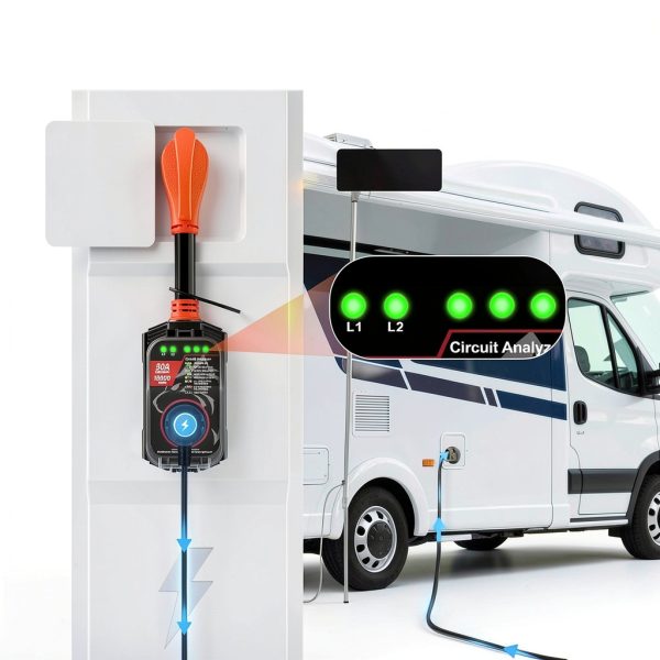 Vehiker 50Amp RV Surge Protector Waterproof Orange-6