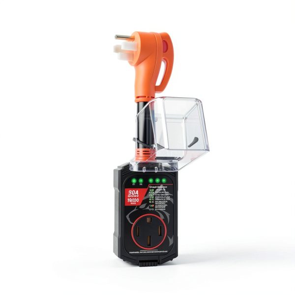 Vehiker 50Amp RV Surge Protector Waterproof Orange-5