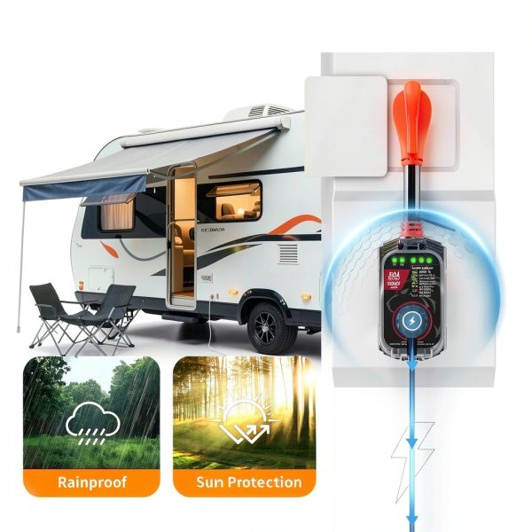 Vehiker 50Amp RV Surge Protector Waterproof Orange-4