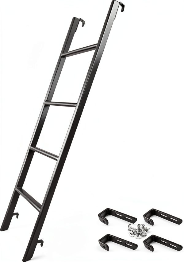 LVYIHAN Metal Bunk Ladder 66in Multi-Position Black Adjustable-0