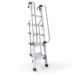 InnaMall 5‑Step Aluminum Ladder Adjustable Home-0