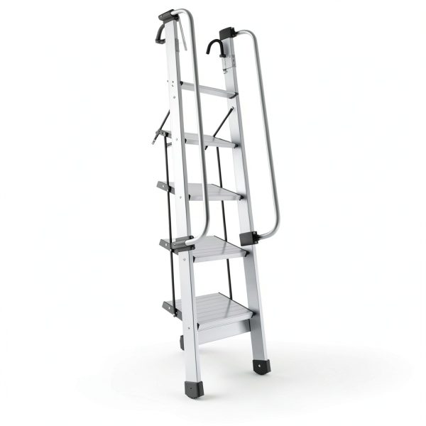 InnaMall 5‑Step Aluminum Ladder Adjustable Home-0