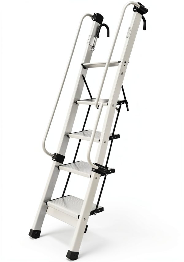 InnaMall 5‑Step Aluminum Ladder Adjustable Home-2