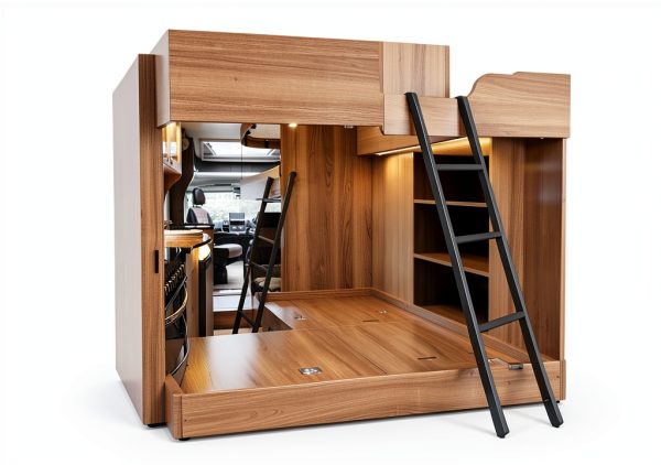 LVYIHAN Metal Bunk Ladder 66in Multi-Position Black Adjustable-1