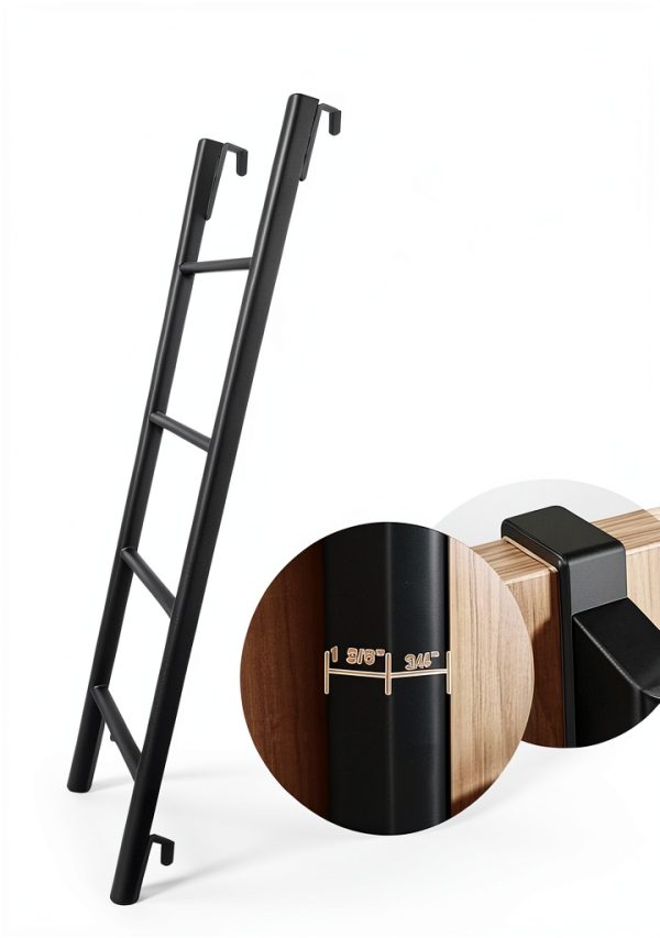LVYIHAN Metal Bunk Ladder 66in Multi-Position Black Adjustable-5