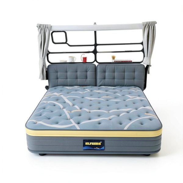 Elfreda 12 Inch Pillow Top Hybrid Mattress Grey Yellow Full Size-1