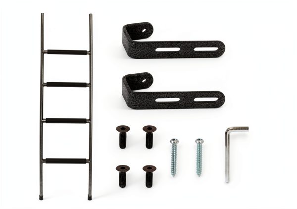 OUTPRIZE Steel RV Bunk Ladder 52in Black Portable 5‑Step Heavy Duty-3