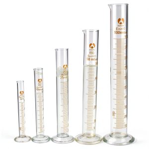 SKYPRO 5PCS Glass Measuring Cylinder Set 5ml 10ml 25ml 50ml 100ml-0