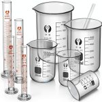 Feekoon 10‑Piece Glass Measuring Beaker Set Borosilicate Cylinders-0