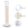 SKYPRO 5PCS Glass Measuring Cylinder Set 5ml 10ml 25ml 50ml 100ml-2