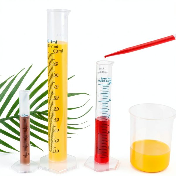 Graduated Cylinders Set 23Pcs - 6 Clear Plastic Cylinders 25-1000ml, 4-5