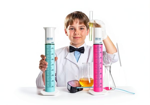 4 Packs 500ml Plastic Graduated Cylinder Akamino Blue Lab Set-4