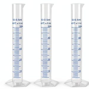 Measuring Cylinder Antrader 3-Pack Transparent 50ml Plastic Cylinders-0