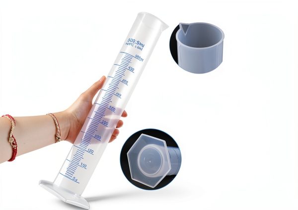 4 Packs 500ml Plastic Graduated Cylinder Akamino Blue Lab Set-3