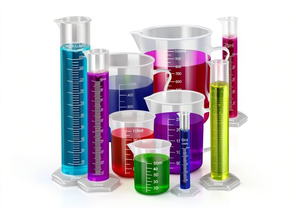 Teenitor Graduated Cylinder Plastic Beaker, 5pcs Plastic Graduated Cylinder 10ml 25ml 50ml 100ml 250ml and 5pcs Plastic Beakers 50ml 100ml 250ml 500ml1000ml Clear 10pcs-0