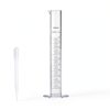 Measuring Cylinder Set, 4 Sizes Graduated Polypropylene Lab Test Tubes in 100 ml, 50 ml, 25 ml, 10 ml for Laboratory, & Science Experiments with 4 Plastic Droppers in 3 ml-1