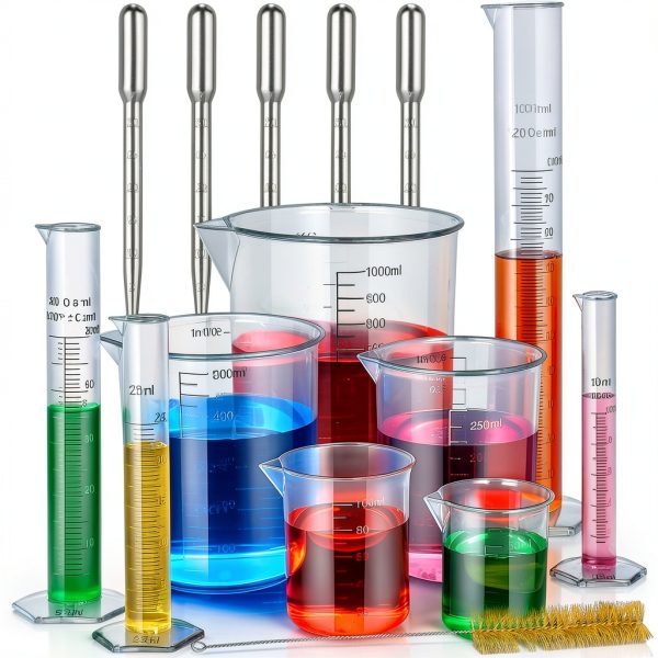 Plastic Graduated Cylinders by moveland 15 Piece Lab Kit with Beakers-4