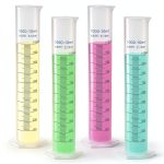 Bekith 4 Pack 1000ml Plastic Graduated Cylinder Base Double Scale-0