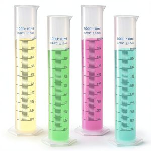 Bekith 4 Pack 1000ml Plastic Graduated Cylinder Base Double Scale-0